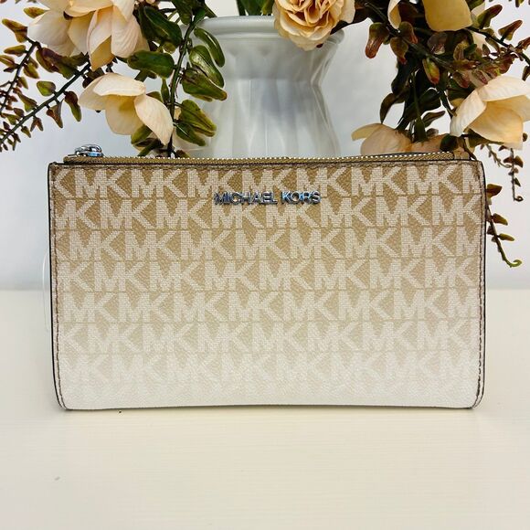 Michael Kors Wallet Jet Set Large Ombré Signature Logo Wristlet Husk - Picture 1 of 4